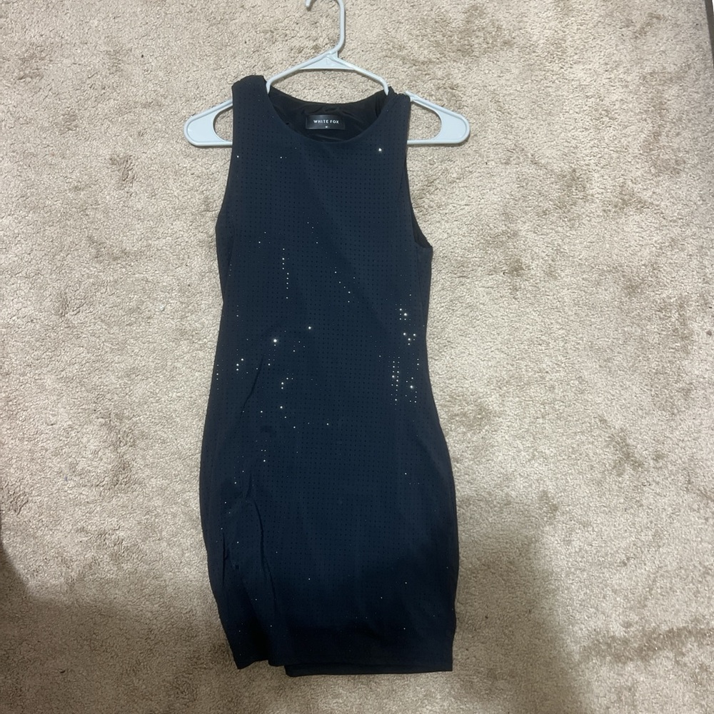 White Fox Boutique Black Sparkle Mini Dress
